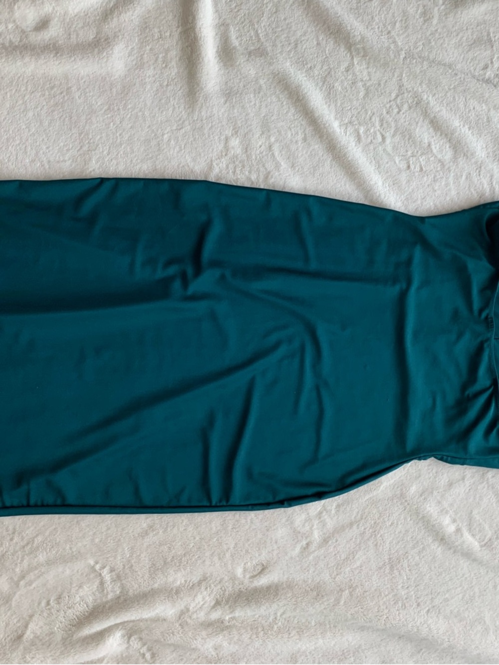 Sleek Teal Midi Slip Dress with Spaghetti Straps - Picture 3 of 6